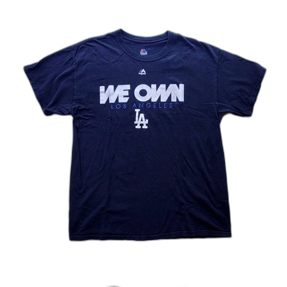 MLB Majestic Black T-Shirt - LA Dodgers - Men's Large - Used